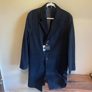 Awearness Kenneth Cole Black Wool
blend Coat Trench NWT